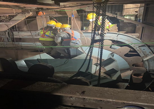 Sinter machine bend rail replacement
