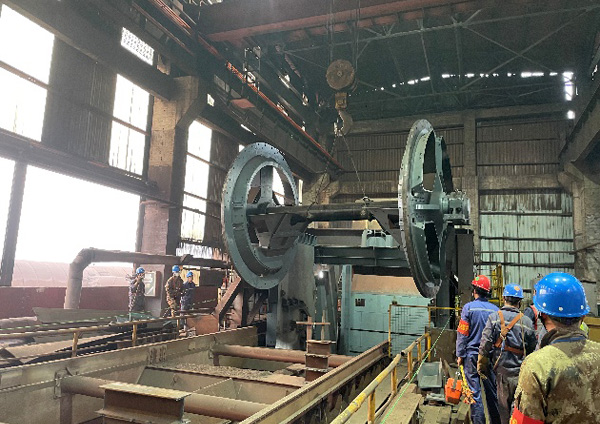 Installation of sinter machine tail wheel