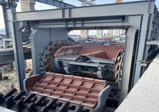 Installation of sintering machine tail