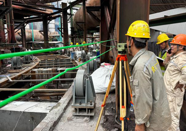 Horizontal elevation measurement of annular cooler