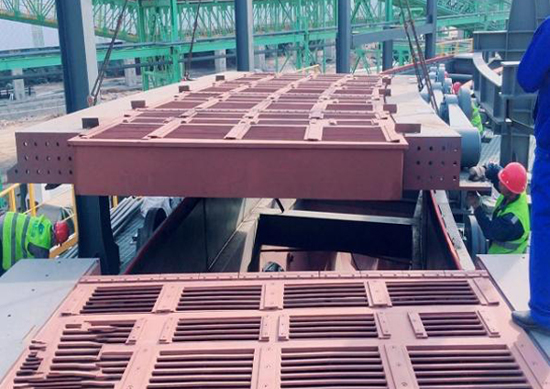 Installation of annular cooler trolley